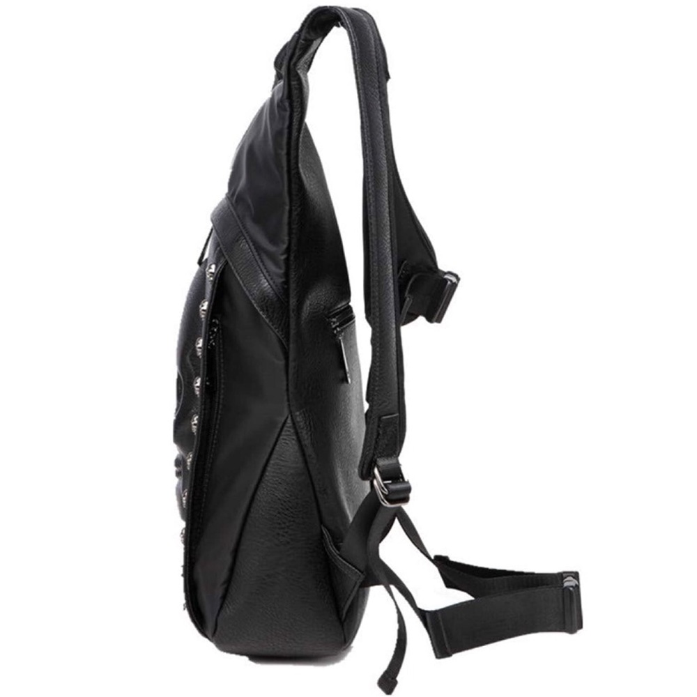 3D Skull Leather Backpack Rivets with Hood Cap - Picture 5 of 8